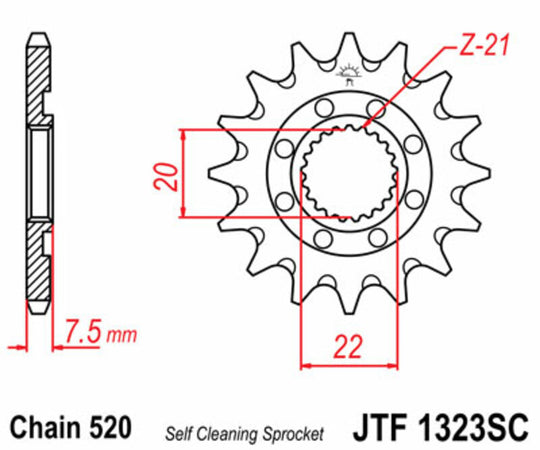 Pinion lant JT SPROCKETS JTF1323.14SC 