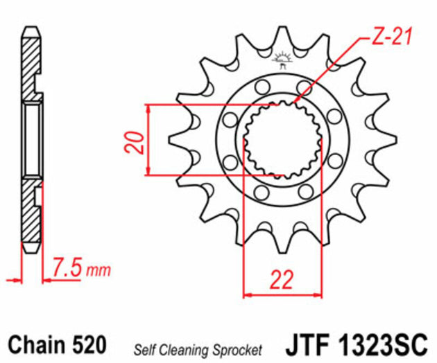 Pinion lant JT SPROCKETS JTF1323.14SC 