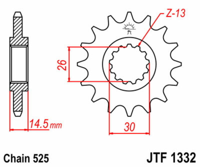 Pinion lant JT SPROCKETS JTF1332.17 