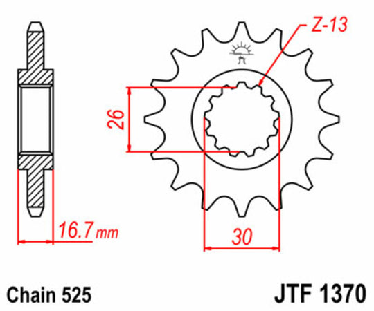 Pinion lant JT SPROCKETS JTF1370.16 