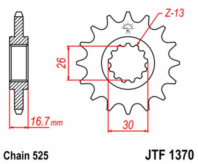 Pinion lant JT SPROCKETS JTF1370.16 