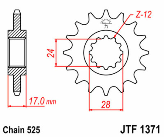 Pinion lant JT SPROCKETS JTF1371.14 
