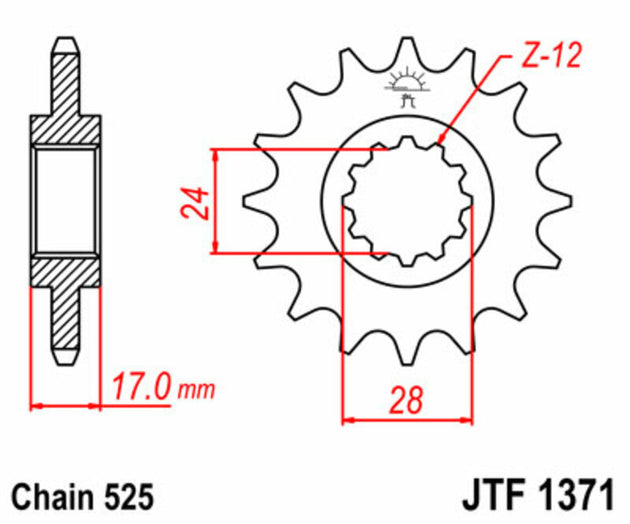 Pinion lant JT SPROCKETS JTF1371.14 