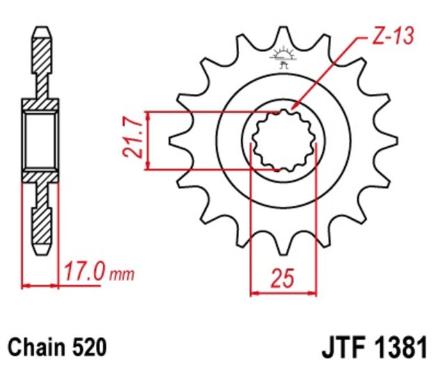 Pinion lant JT SPROCKETS JTF1381.15 