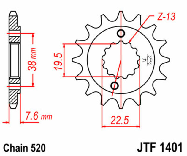 Pinion lant JT SPROCKETS JTF1401.14 