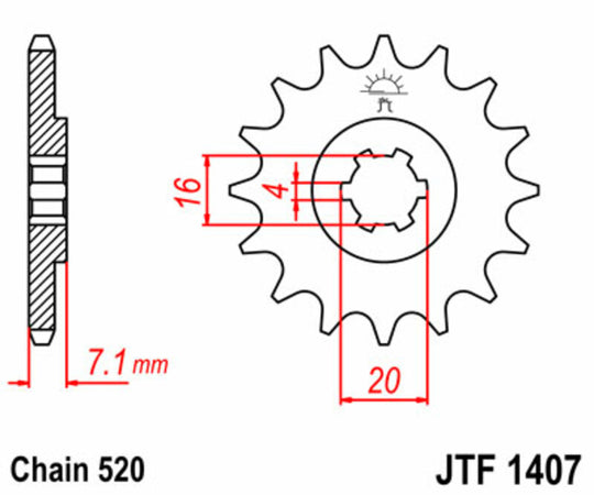 Pinion lant JT SPROCKETS JTF1407.10 