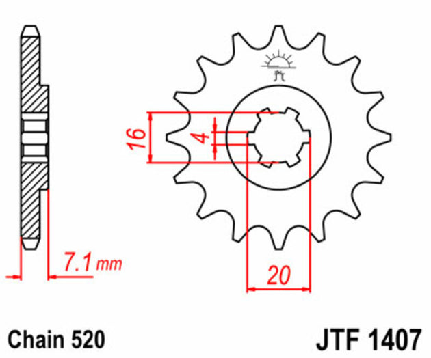 Pinion lant JT SPROCKETS JTF1407.10 