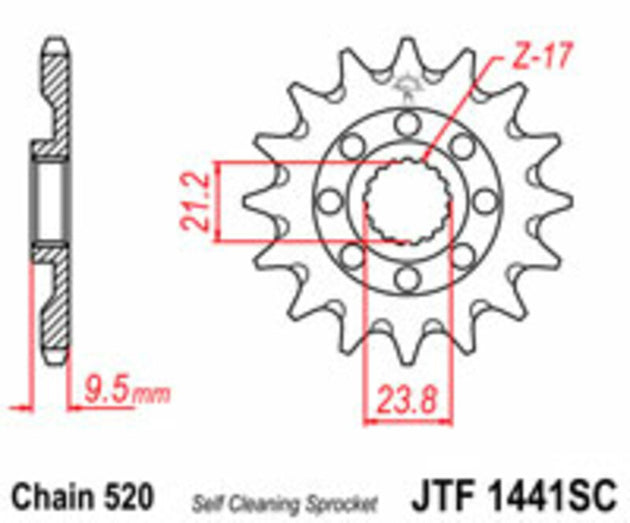 Pinion lant JT SPROCKETS JTF1441.14SC 