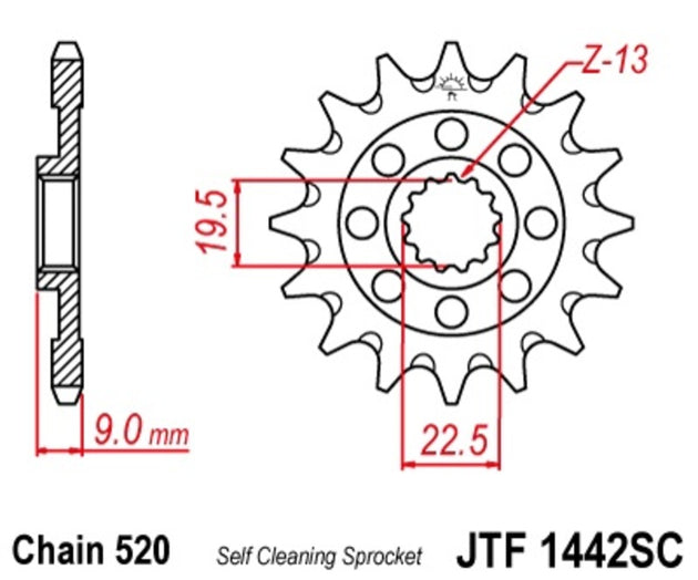 Pinion lant JT SPROCKETS JTF1442.13SC 