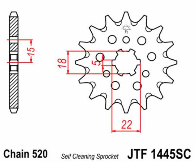 Pinion lant JT SPROCKETS JTF1445.12SC 