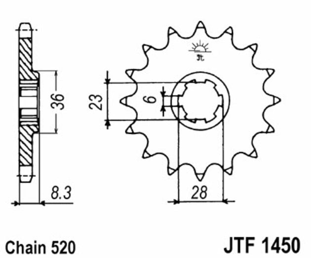 Pinion lant JT SPROCKETS JTF1450.14 