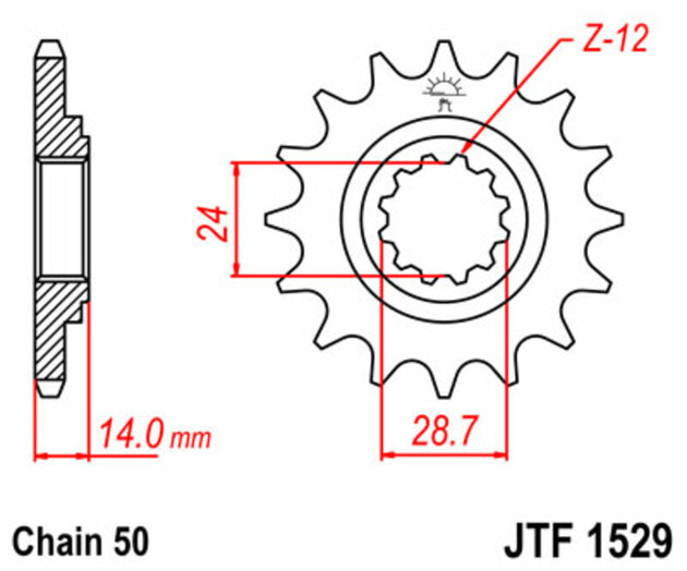 Pinion lant JT SPROCKETS JTF1529.17 