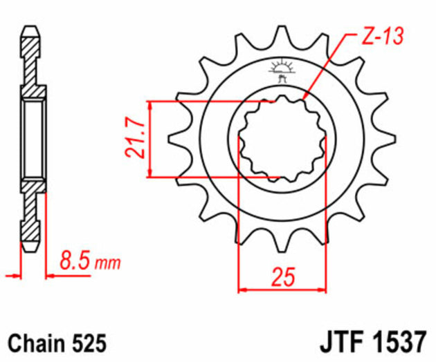 Pinion lant JT SPROCKETS JTF1537.16 