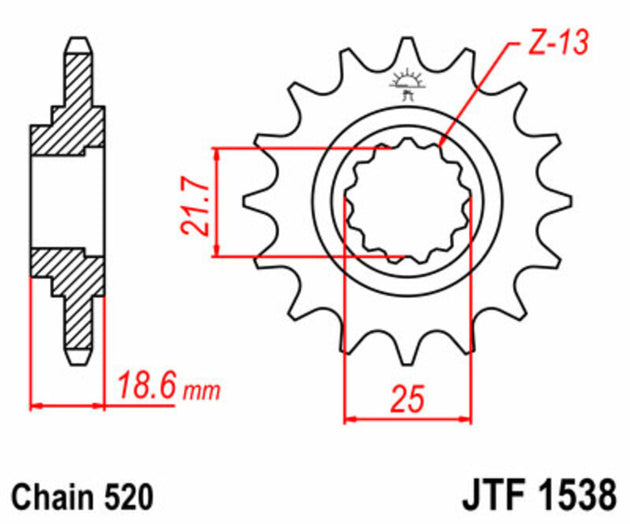 Pinion lant JT SPROCKETS JTF1538.14 