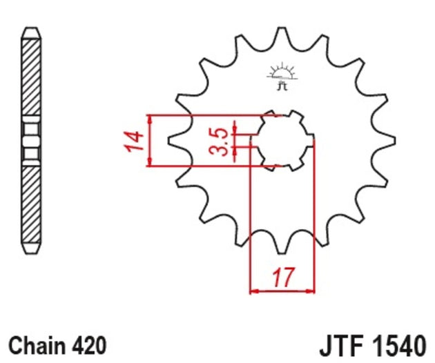 Pinion lant JT SPROCKETS JTF1540.14 