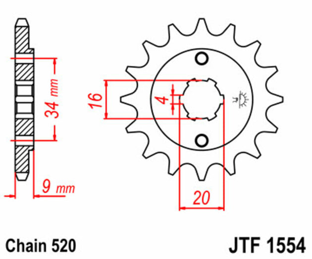 Pinion lant JT SPROCKETS JTF1554.13 