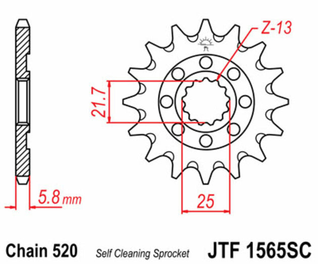 Pinion lant JT SPROCKETS JTF1565.14SC 