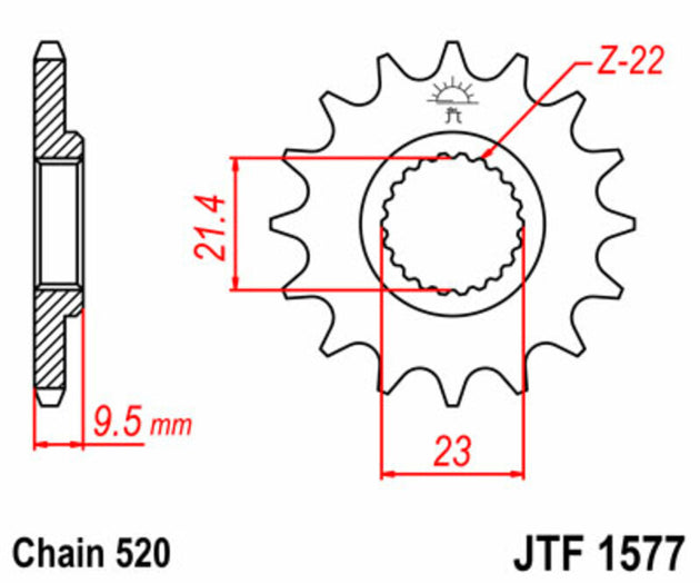 Pinion lant JT SPROCKETS JTF1577.15 