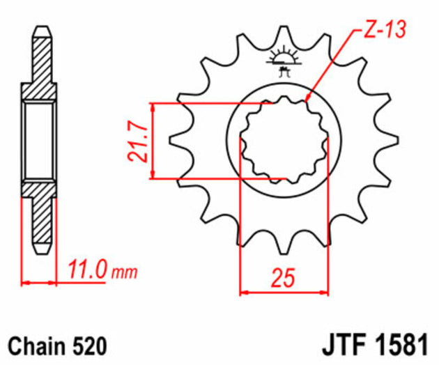 Pinion lant JT SPROCKETS JTF1581.15 