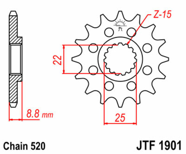 Pinion lant JT SPROCKETS JTF1901.12 