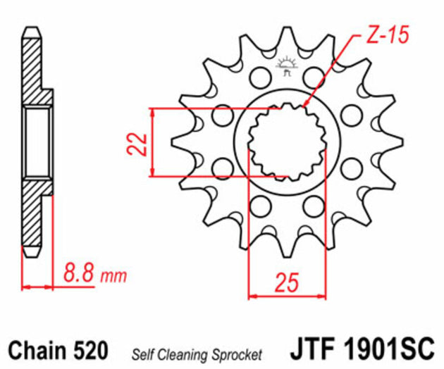 Pinion lant JT SPROCKETS JTF1901.15SC 
