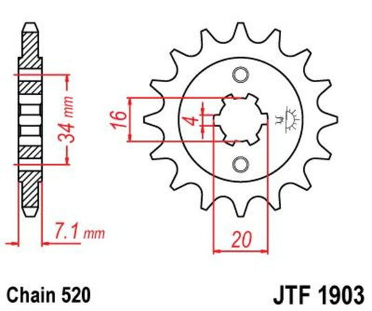 Pinion lant JT SPROCKETS JTF1903.14 