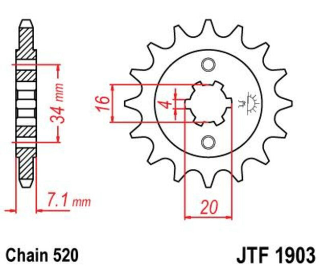 Pinion lant JT SPROCKETS JTF1903.14 