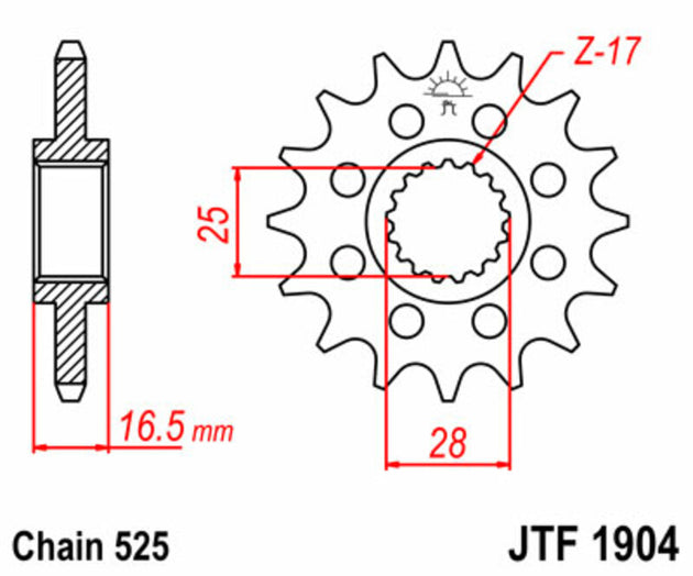 Pinion lant JT SPROCKETS JTF1904.16 