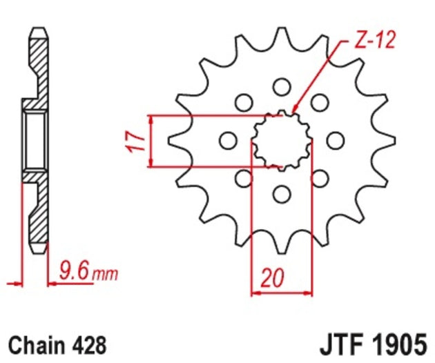 Pinion lant JT SPROCKETS JTF1905.13 
