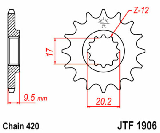 Pinion lant JT SPROCKETS JTF1906.13 
