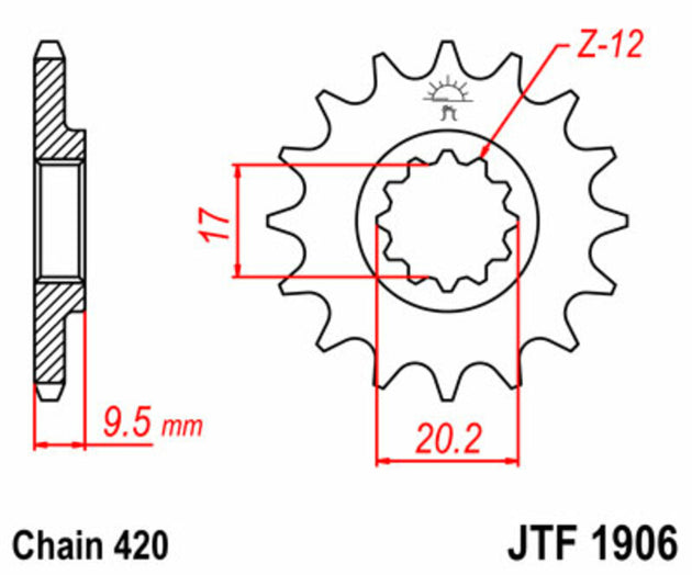 Pinion lant JT SPROCKETS JTF1906.13 