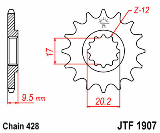 Pinion lant JT SPROCKETS JTF1907.13 