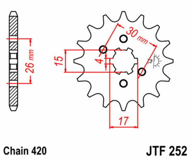 Pinion lant JT SPROCKETS JTF252.14 