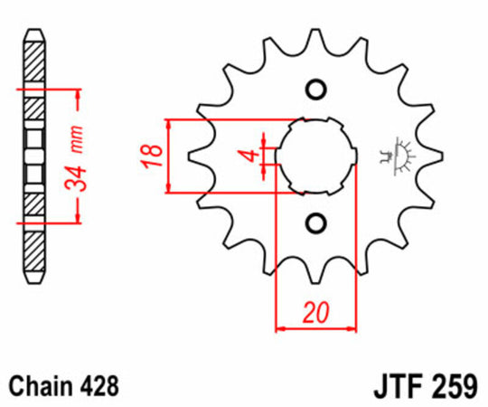 Pinion lant JT SPROCKETS JTF259.14 