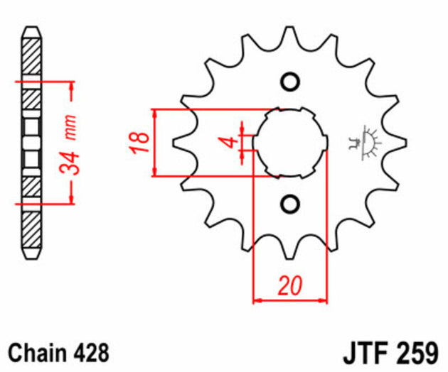 Pinion lant JT SPROCKETS JTF259.15 