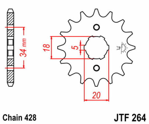 Pinion lant JT SPROCKETS JTF264.16 