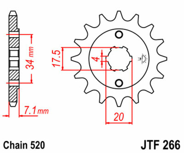 Pinion lant JT SPROCKETS JTF266.13 