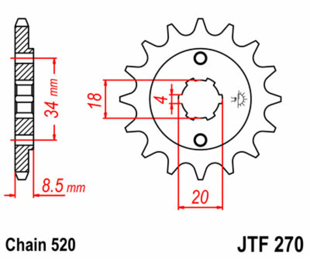Pinion lant JT SPROCKETS JTF270.13 