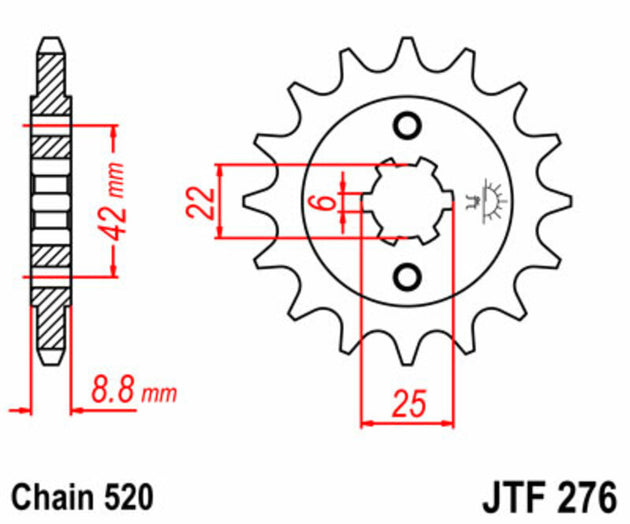 Pinion lant JT SPROCKETS JTF276.16 
