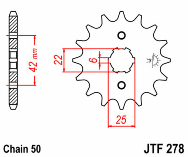 Pinion lant JT SPROCKETS JTF278.16 