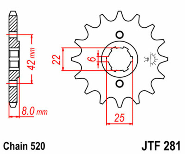 Pinion lant JT SPROCKETS JTF281.14 