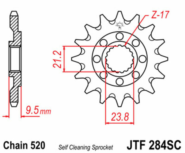 Pinion lant JT SPROCKETS JTF284.13SC 