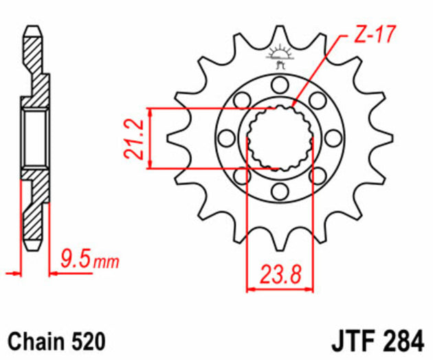 Pinion lant JT SPROCKETS JTF284.15 