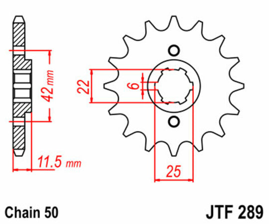 Pinion lant JT SPROCKETS JTF289.15 