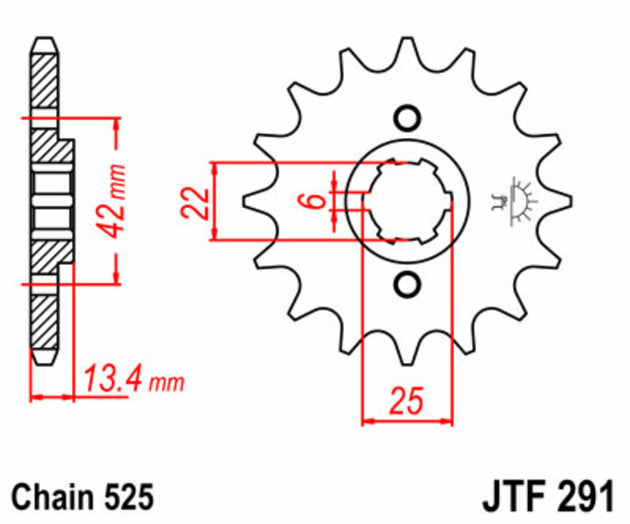 Pinion lant JT SPROCKETS JTF291.16 