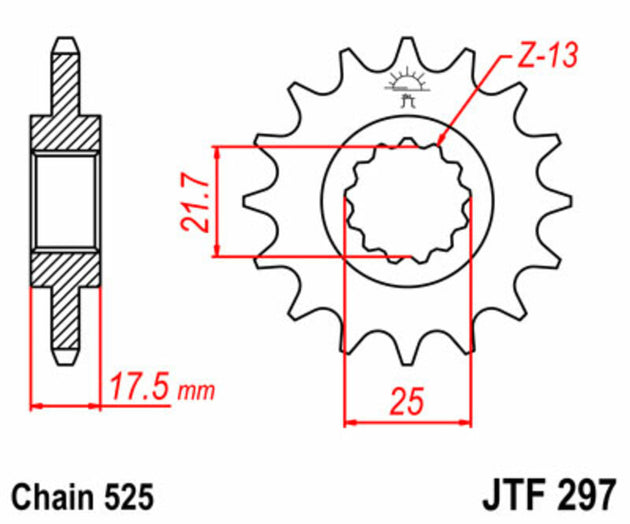 Pinion lant JT SPROCKETS JTF297.15 