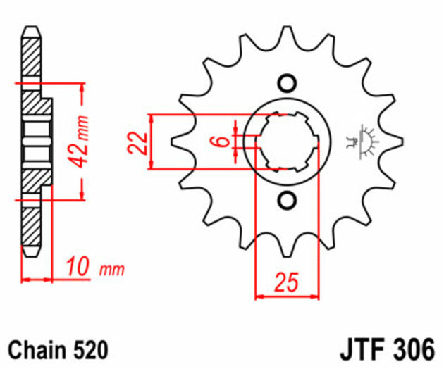 Pinion lant JT SPROCKETS JTF306.15 