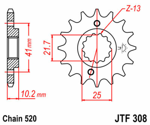 Pinion lant JT SPROCKETS JTF308.14 
