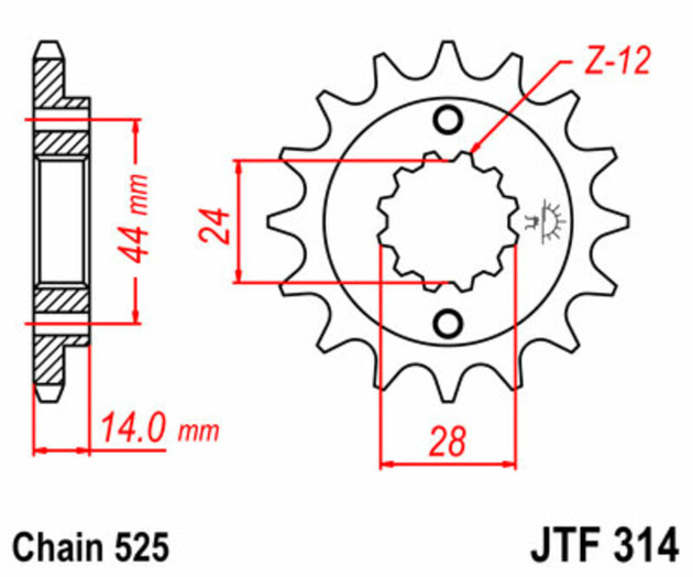 Pinion lant JT SPROCKETS JTF314.16 
