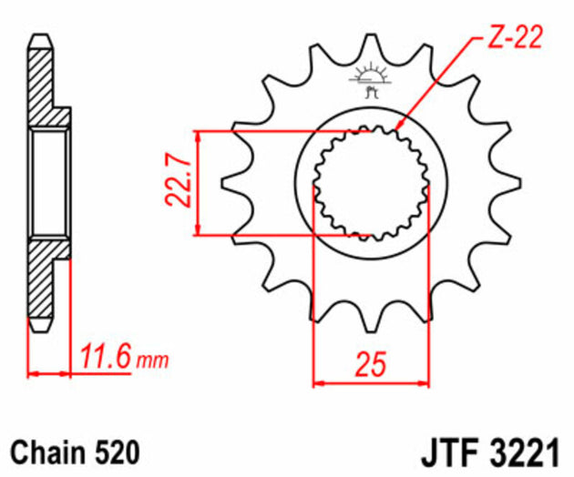 Pinion lant JT SPROCKETS JTF3221.12 